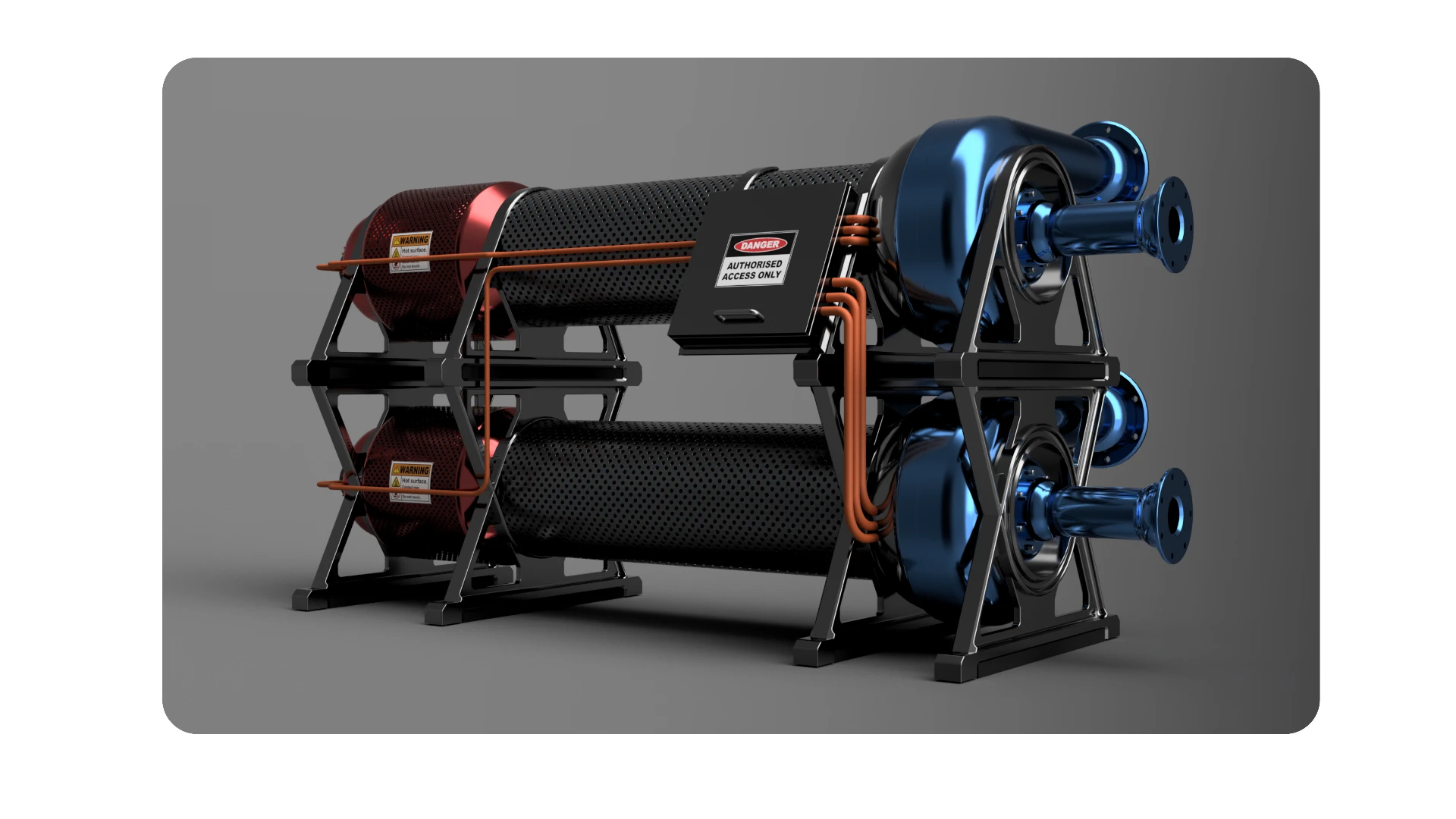 Ace Cryo cooling stack — front elevation